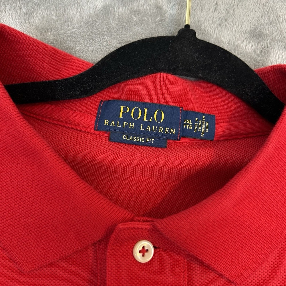 Polo Ralph Lauren Men's Big Tall 2XL Red Short Sleeve Classic Fit Polo Shirt - Picture 3 of 16